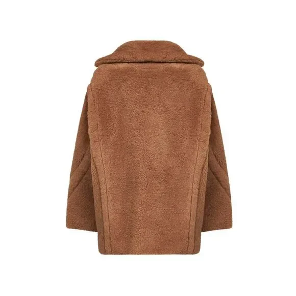 Max Mara Women Camel Drama Short Teddy Bear Icon Coat - Picture 2 of 3